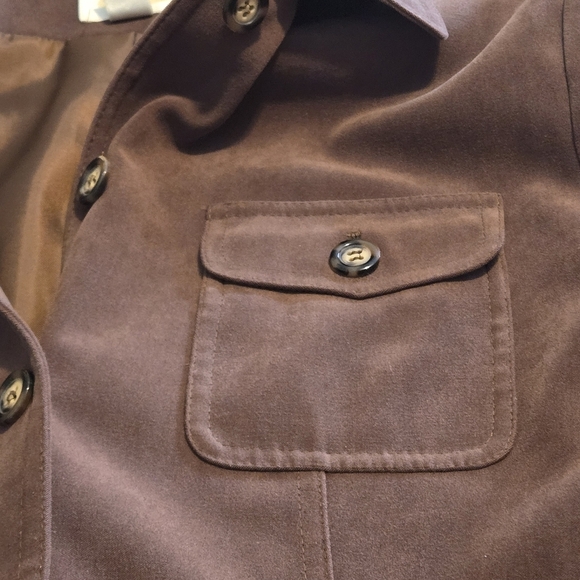 Talbots Trench Coat Jacket Overcoat Brown Belt Retro Detective Stretch Women 6 - Picture 12 of 16